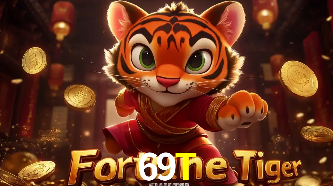 O carismático mascote do jogo de slot Fortune Tiger, um tigre fofo em pose de artes marciais, pronto para trazer sorte e multiplicadores de ganhos no cassino online 69T.
